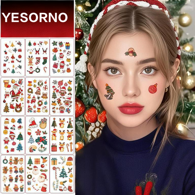 Christmas Eco-Friendly Temporary Paper Tattoos Cross Border  view 3
