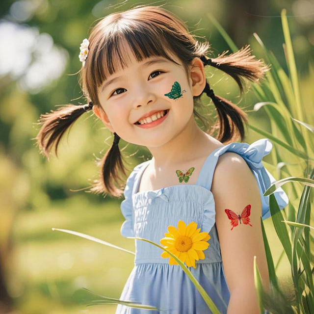 Watercolor Cartoon Flower Butterfly Kids Eco-Friendly Paper view 3