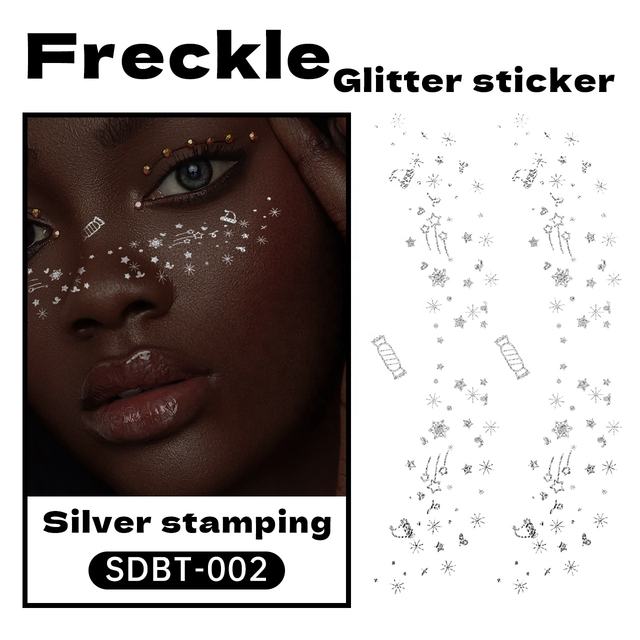 Trendy Christmas Gold/Silver Glitter Paper Stickers Waterpro view 3