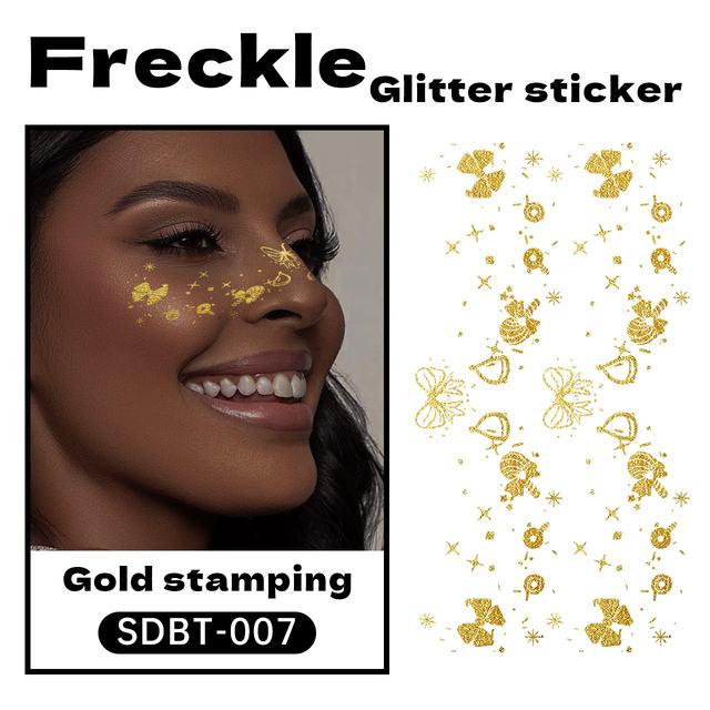 Trendy Christmas Gold/Silver Glitter Paper Stickers Waterpro view 4