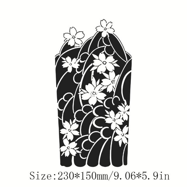 Herbal Large Flower Arm Juice Tattoo Sticker Paper Gradient  view 6