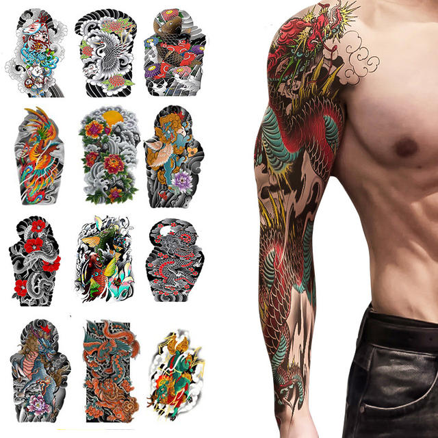 Manufacturer Wholesale Temporary All-Inclusive Design Body Tattoo Stickers Full Arm Waterproof Sweatproof Eco-Friendly Paper