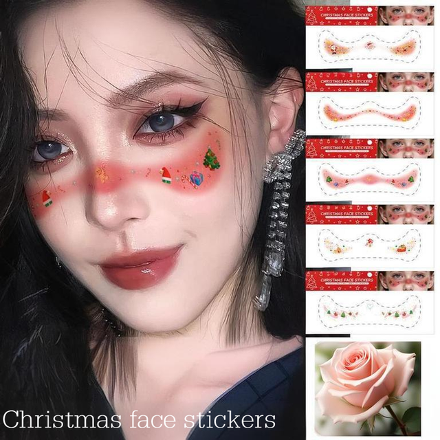 Waterproof Eco-Friendly Christmas Paper Tattoo Stickers Easy view 2