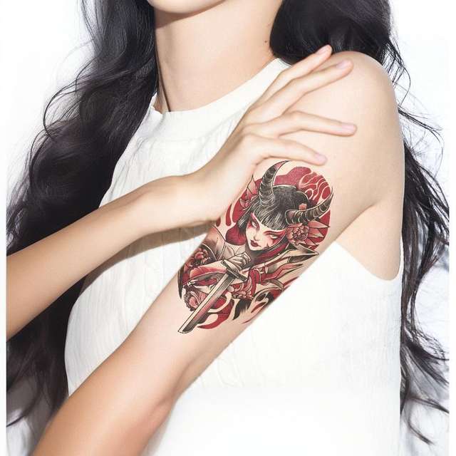 New Cross-border Colorful Half-arm Tattoo Stickers Anime Gei view 3