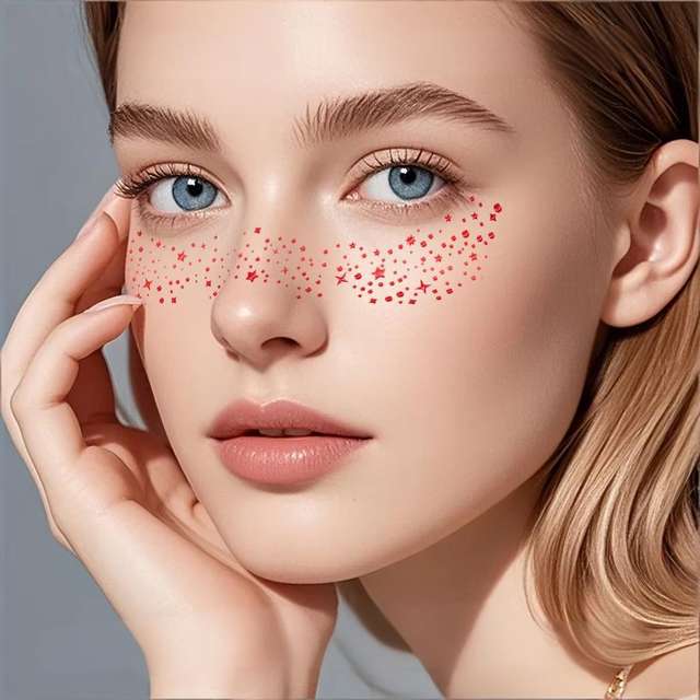 Red Freckle Stickers Face Eco-Friendly Paper Fashionable Per view 4