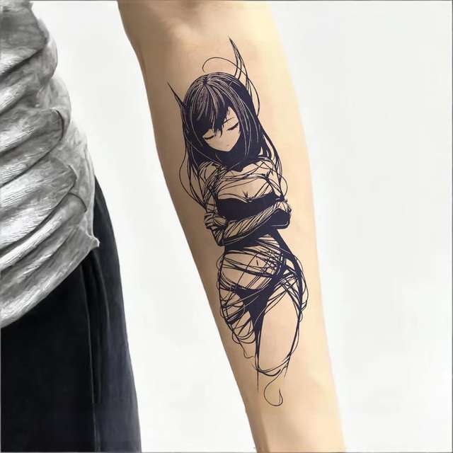 Herbal Paper Tattoo Sticker Full Body Plant Semi-Permanent J view 2