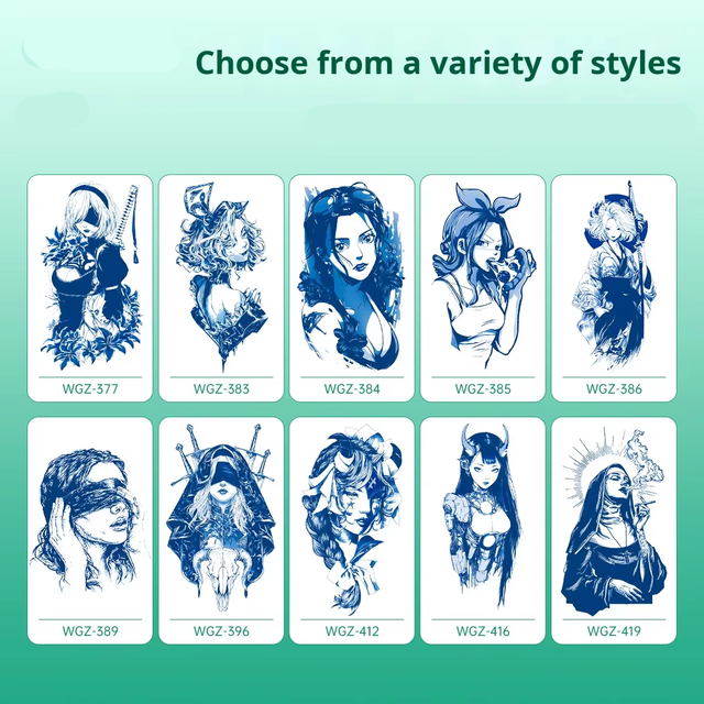 Herbal Paper Tattoo Sticker Full Body Plant Semi-Permanent J view 4