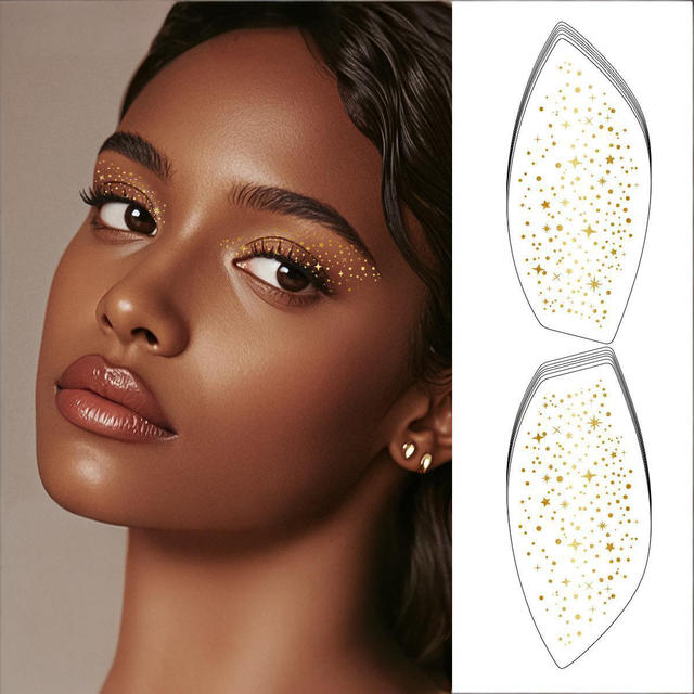 Waterproof Sweatproof Disposable Eco-Friendly Paper Metallic Gold Silver Freckle Sexy Fashionable Eye Shadow Stickers for Party