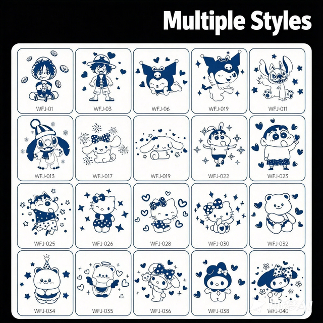 Temporary Eco-Friendly Herbal Juice Tattoo Sticker Cartoon P view 5