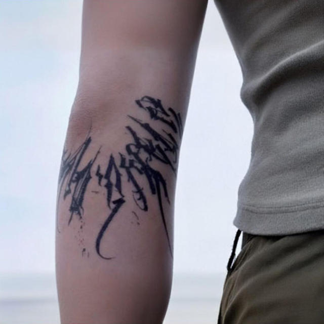 Herbal Eco-Friendly Tattoo Sticker Dark Gothic Flower Body E view 3