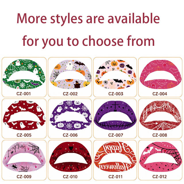 Halloween Sexy Fashionable Lip Tattoo Stickers Mouth Decals- view 5