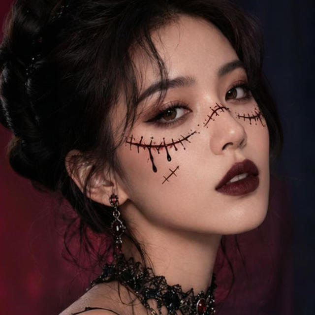 Halloween Temporary Tattoo Stickers Eco-Friendly Water Transfer Paper Matte Beauty Whole Body Face Decals Wound Makeup Party