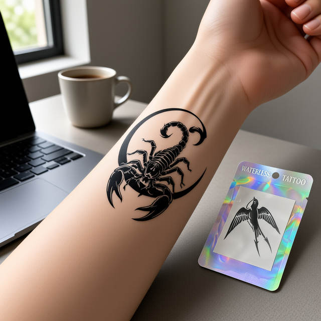 No Water Needed Herbal Temporary Tattoo Sticker Sexy Realistic Ghost Mask Samurai Style Body Art for Face & Body Men Women