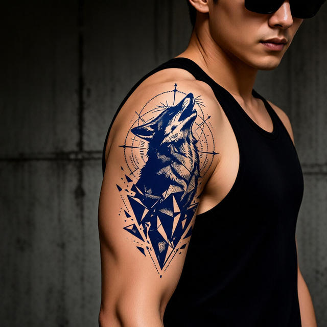 Japanese Floral Samurai White Paper Tattoo Sticker Semi Perm view 5