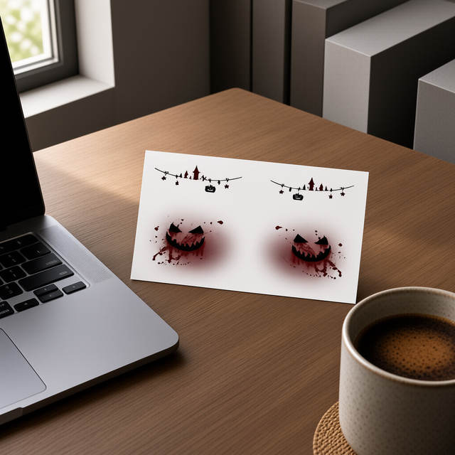 Matte Non-Reflective Halloween Tattoo Sticker Face Spider We view 6