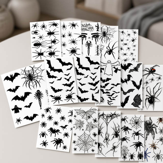Halloween Temporary Tattoo Sticker Sewn Wound Flesh Tear Eff view 6