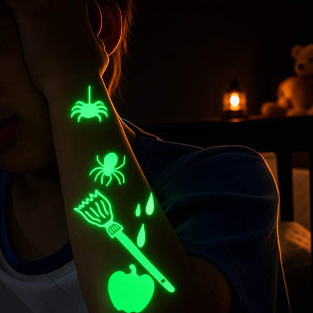 Children's Halloween Waterproof Tattoo Stickers-Water T view 3